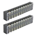 thumbnail image 2 of Wire Barrier Block Terminal Strip, PC Shell Terminal Block Large Current 2Pcs Dual Row TB Fixed  for Bridges for Lighting 6 Positions 3506,10 Positions 3510,12 Positions 3512, 2 of 7