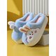 thumbnail image 1 of Women's Warm And Cozy Indoor Rabbit Slippers For Winter, Thick Soles, Non-slip, Cute Cartoon Plush Slipper For Home Use, 1 of 4