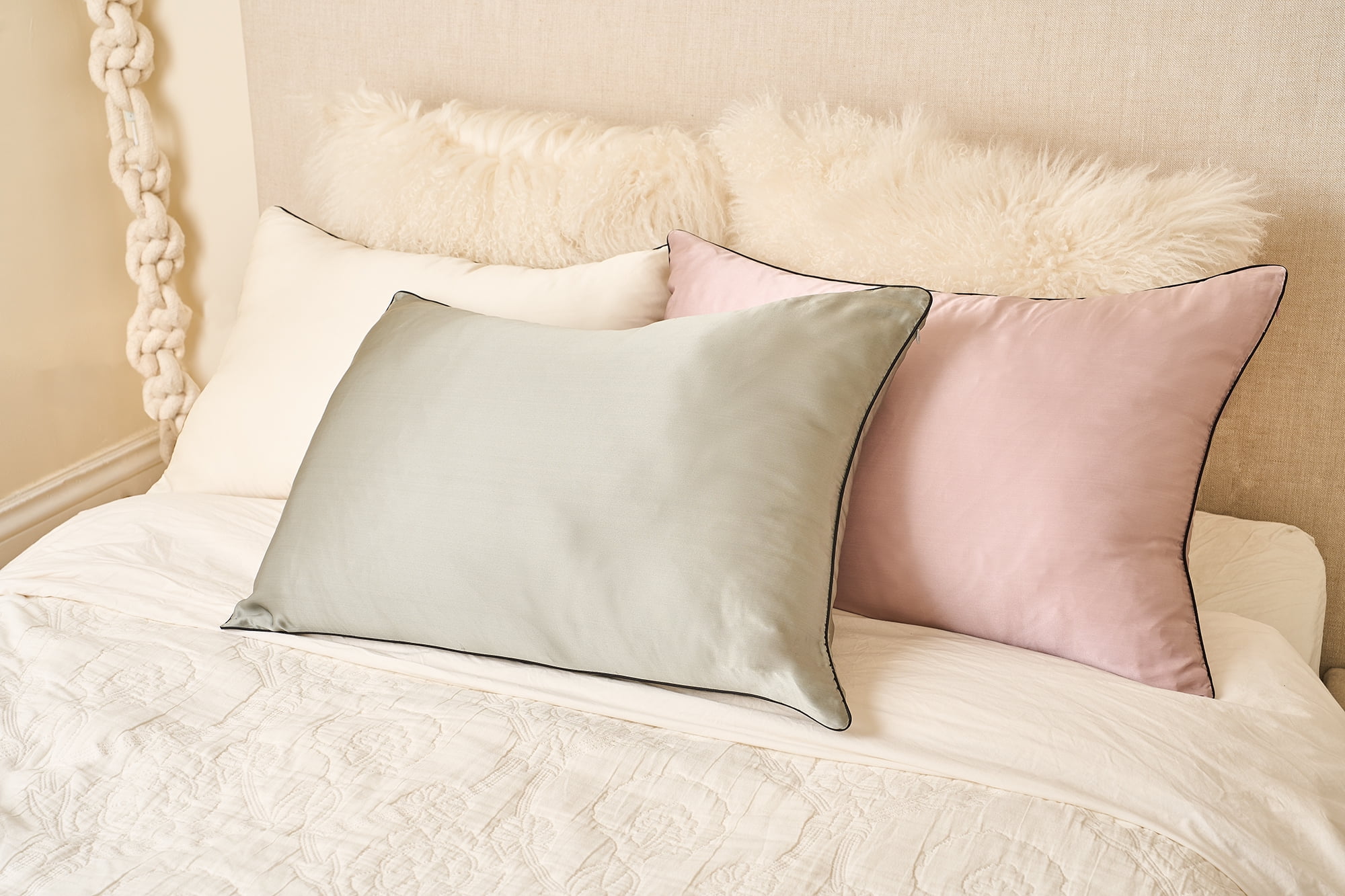 Penny & Lee Silk Copper Infused Viscose Pillowcase - Blush