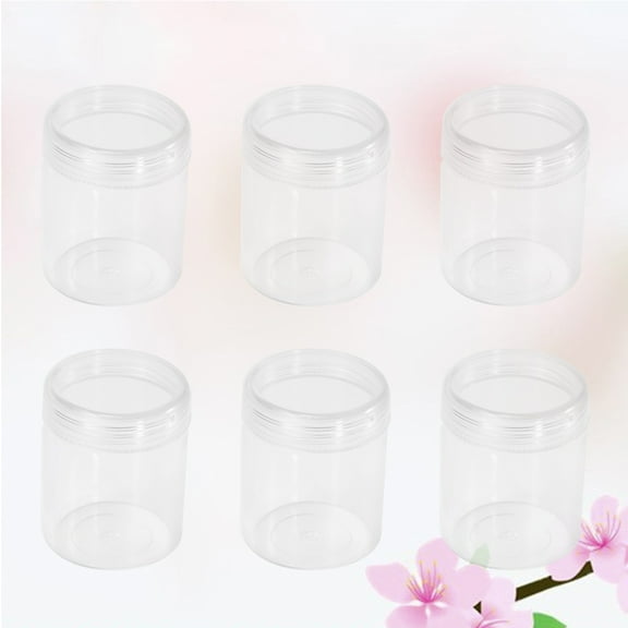 ROSENICE 6Pcs 1.2x1.2x1Inch Transparent Plastic Mini Travel Bottles Reusable Small Containers With Lids For Women