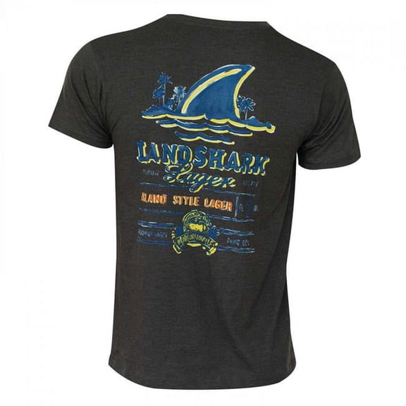 Landshark 35406-Large Landshark Mens Black Painted T-Shirt - Large
