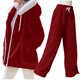 thumbnail image 2 of HongQid Womens 2 Piece Sweatsuit Set Sherpa Winter Coats Fleece Zip Up Jackets Warm Plush Hooded Plus Size Winter Coats Oversized Fuzzy Jackets with Pants, 2 of 9