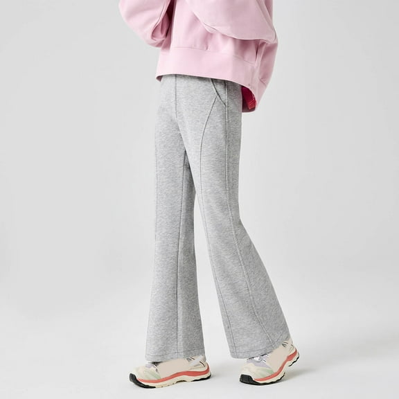 Sweatpants Girl Grey Pants Casual Girls Athletic Pants Girls Flare Sweatpants with Pockets Sweatpants for Girls 10-11 Years
