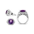 thumbnail image 2 of Gem & Harmony 5.45 Carat (Ctw) Amethyst Ring in Sterling Silver for Women, 2 of 5