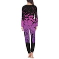 thumbnail image 3 of FKELYI Psychedelic Bat Long Sleeve Pj Size 3XL Elastic Halloween Forest Adult Pajamas Women 2 PCS Lightweight Festival Pajamas for Ladies Night, 3 of 5