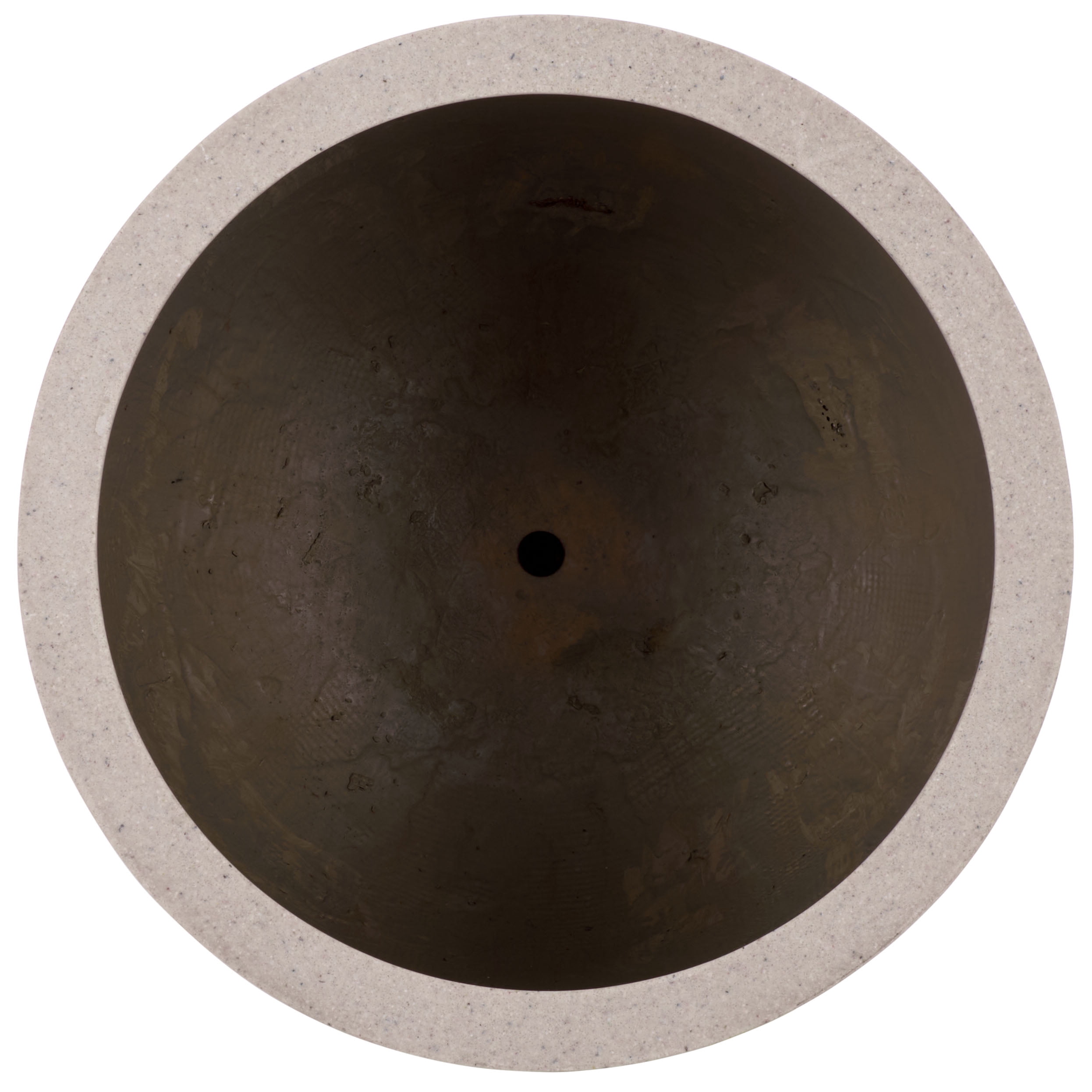 Safavieh 21.7" x 21.7" x 22" Round Beige Fiberstone Plant Pot