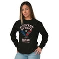 thumbnail image 4 of Country Strong USA Bald Eagle Cowboy Long Sleeve TShirt Men Women Brisco Brands S, 4 of 6