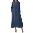 thumbnail image 1 of Vestido largo casual de manga larga con mangas largas para mujer Tomshoo Azul oscuro M, 1 of 7