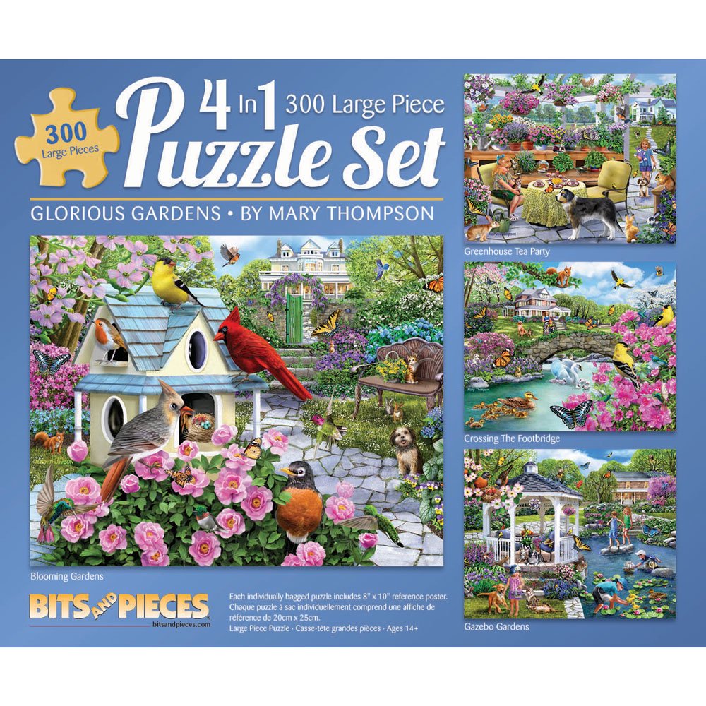 Bits and Pieces 4in1 MultiPack Set of 300 Piece Jigsaw Puzzle for