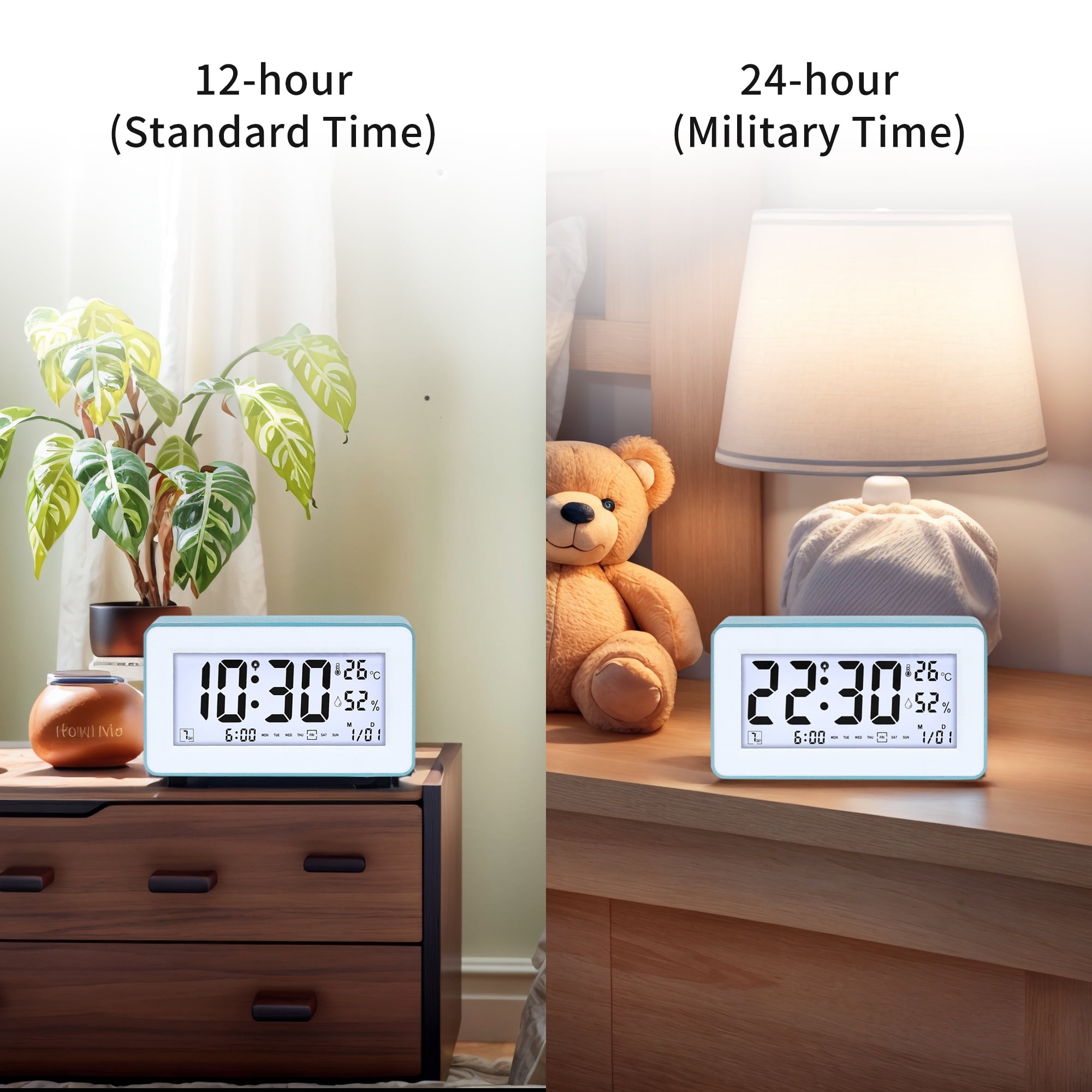 Unique Bargains Loud Alarm Clock Silver 5.5"L x 1.7"W x 3.1"H