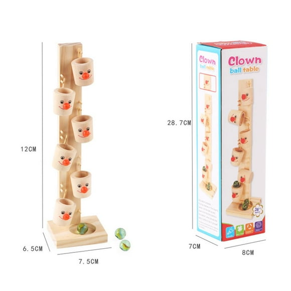 Langgg Jeu de Balle Clown pour Enfants Jouet Éducatif en Bois Clown Amusant