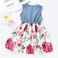 thumbnail image 5 of 6T Kids Girl Dress Summer Sleeveless Dress Little Girl Floral Dress Casual Dress Blue 6-7 Years Little Girl Dress, 5 of 5