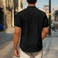 thumbnail image 4 of Mens Loose Fit T Shirts Collared Neck Faux Linen Tee Tops for Man Short Sleeve Casual Basic Fall Summer Shirts Button 2025 Clothing Country Concert Y2K, 4 of 7