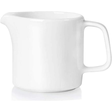 

Ceramics Creamer Coffee Milk Creamer Pitcher with Handle for Home and Kitchen 12 OZ White