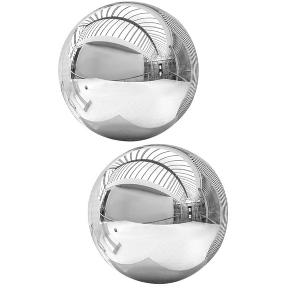 unbranded 2pcs Gazing Globe Mirror Stainless Steel Ball Garden Gazing Ball Outdoor Garden Ball Decor for Garden