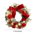 thumbnail image 3 of The Big Save karymi 30cm Lighted Flocked Christmas Wreath with LED Lights and Velvet Bows Battery Operated Holiday Front Door Garland for Home Indoor Outdoor Decoration Christmas Gifts, 3 of 6