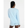 thumbnail image 4 of Joyspun Women's French Terry Knit Bridal Long Sleeve Sleep Top, Sizes XS to 3X, 4 of 6