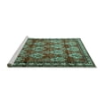 thumbnail image 2 of Ahgly Company Machine Washable Indoor Round Persian Turquoise Blue Traditional Area Rugs, 3' Round, 2 of 4
