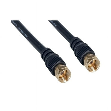 Cable Central LLC RG59 F-pin Coaxial Cable with Gold connectors, Black, F-pin Male, 25 Feet
