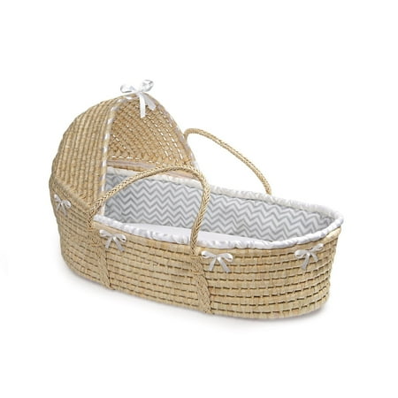 Garden Moses Basket - Badger Basket Natural Finish Hooded Moses Basket