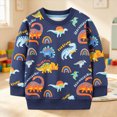 thumbnail image 2 of Gerichy Toddler Boys Pullover Sweatshirts Dinosaur Cartoon Print Sweatshirt Kids Long Sleeve Winter Shirt 1T-7T, 2 of 5