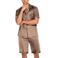 thumbnail image 4 of Ekouaer Men Satin Silk Pajamas Set with Pockets Sleepwear Shorts Satin Summer Loungewear 2 Piece Button Down Set, 4 of 6