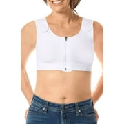 Amoena Lymph Flow Wire Free Front Closure Compression Bra - White - Medium - Supports/Stimulates Lymp Flow