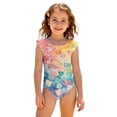 thumbnail image 3 of Abcomgle Swimsuit for Girls 7-8 Ruffled Stretchy One Piece Girls Swimsuit Cute Floral Print Swimwear for Girls, 3 of 7