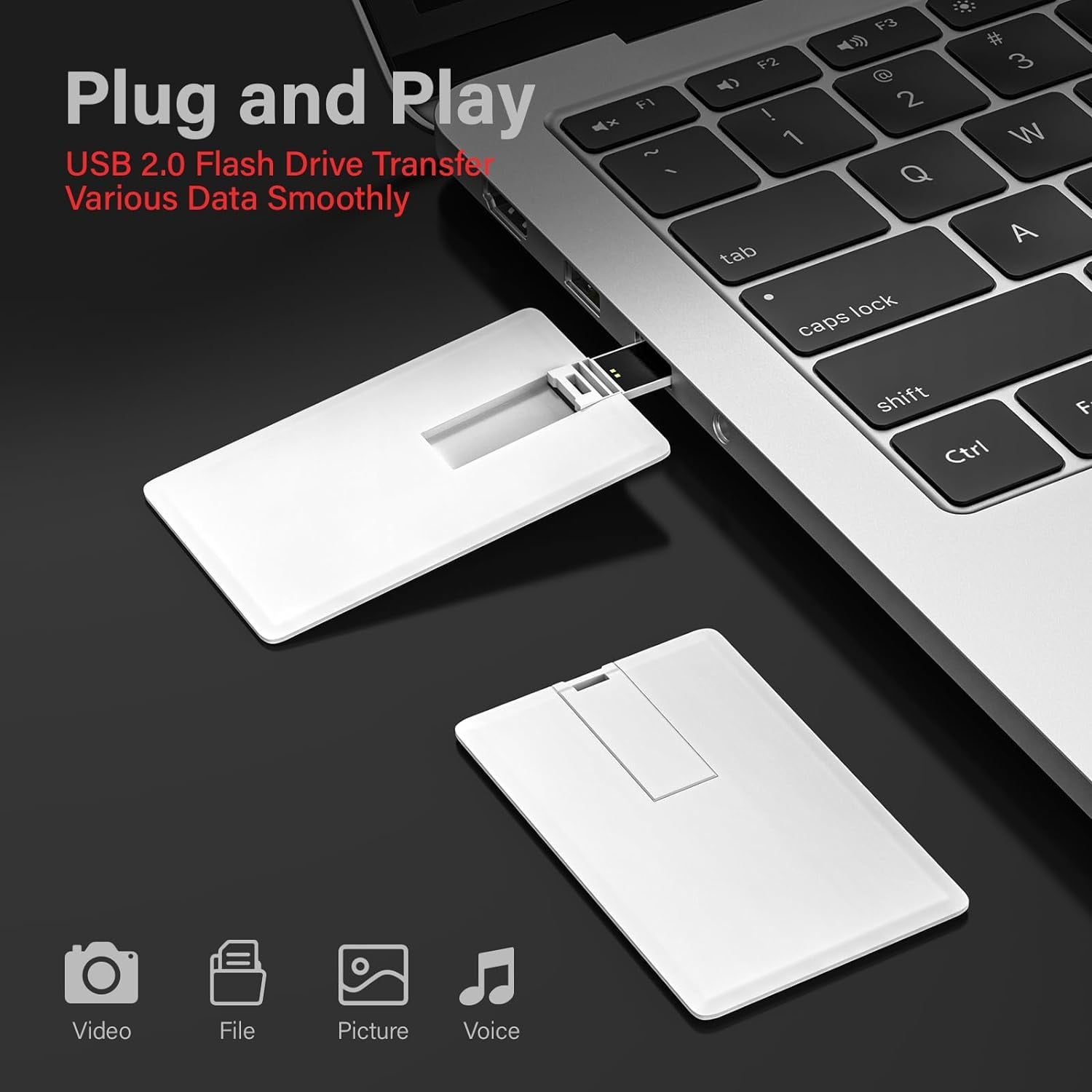 USB Flash Drive 4GB 10 Pack, Credit Card USB 2.0 Thumb Drive Bank Card Shape Memory Stick Credit USB Drives Bulk USB 4GB 10 PCS (White Card)