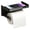 black, variant on Toilet Paper Holder with Shelf, Self Adhesive Tissue Roll Holder Wall Mount for Bathroom RV, Toilet Roll Holder with Cover
