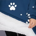 thumbnail image 3 of Oversized Wearable Blanket Hoodie,Paw Print Sherpa Blanket Hoodie with Super Pockets,Super Warm Fuzzy Pullover for Women & Men, 3 of 6