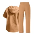 thumbnail image 4 of Mrmaere Men's Collared Button Down Shirt and Pants Set Short Sleeve 2 Piece Multi Pockets Durable for Work Outdoor Orange XL, 4 of 9