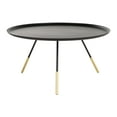 thumbnail image 2 of SAFAVIEH Orson 14.6 in. H Contemporary Coffee Table with Metal Gold Cap, Black, 2 of 9