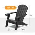 thumbnail image 2 of LHBcraft Outdoor Adirondack Chair with Cup Holder, HDPE Wood Grain Texture, Patio Chair, Weather-Resistant Outdoor Chair for Poolside, Patio, Backyard, Garden, Fire Pit Seating（Set of 2), 2 of 6