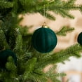 thumbnail image 4 of Miluhome Green Christmas Balls Set 12pcs Xmas Flocking Tree Ball Ornaments set Luxury Shatterproof Hanging Decorations 2.36'', 4 of 6