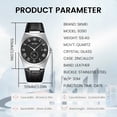 thumbnail image 3 of SKMEI Men's Casual Leather Watch Big Face Watch for Men，Fashion Business Dress Analog Quartz Waterproof Wrist Watch, 3 of 7