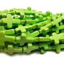 12x15mm 16" Strand Green Howlite Cross Beads ForJewelry Making