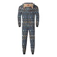 thumbnail image 6 of Odeerbi Christmas Onesie Pajamas for Family Holiday Sleep Jumpsuit Long Sleeve Family Christmas Pajamas Matching Sets Dad Fashion Lattice Print Plush Jumpsuit Sleepwear PJs Set Dark Gray, 6 of 6