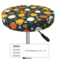 thumbnail image 4 of Picia Autumn Pumpkin Maple Leaf Plants Pattern Round Stool Covers Comfy Seat Covers Stretch Removable Washable Chair Slipcover Round Bar Chair Cushion Cover-14 inch, 4 of 7