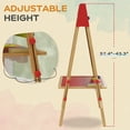 thumbnail image 4 of Qaba Easel for Kids, 3 in 1 Kids Art Easel with Paper Roll, Whiteboard, Chalkboard, Double Sided & Adjustable Height Wooden Toddler Easel, Nature Wood, 4 of 9