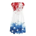 thumbnail image 5 of 4th of July Summer Dresses for Women Beach Vacation Adjustable Sun Dress Spaghetti Strap Sleeveless Square Neck Short Mini Dress White XXL, 5 of 6