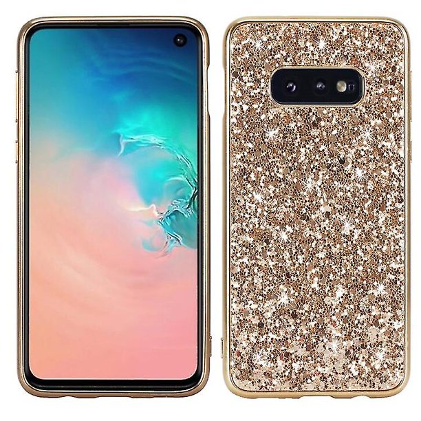 Funda protectora de TPU con purpurina y polvo a prueba de golpes para Galaxy S10+ (negra)