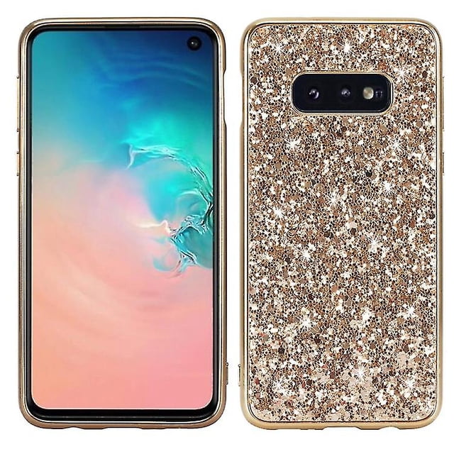 Funda protectora de TPU con purpurina y polvo a prueba de golpes para Galaxy S10+ (negra)