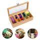 thumbnail image 4 of 2 cajas organizadoras de joyas con sistema de bambú multifuncional, 5 compartimentos, para guardar bolsitas de té, azúcar, 4 of 8