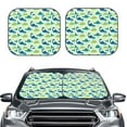 thumbnail image 2 of Balery 2 Piece Cute Dinosaur Blue Green Car Windshield Sun Shade|Foldable Front Windshield Shade for Car Front Window for Most Sedans SUV Truck-Large, 2 of 7