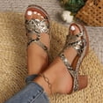 thumbnail image 3 of Rokment Women's Snakeskin Platform Chunky Block High Heels Dress Slip on Sandals for Ladies Trendy Casual Leather Hollow out Slides Heeled Summer Shoes 2026 Gold Size 6, 3 of 8