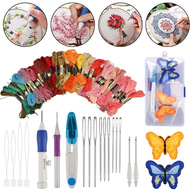 Embroidery Starter Kit, EEEkit Embroidery Pen Set Including Magic