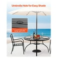 thumbnail image 5 of Outdoor Patio Dining Table 47 inch Round Metal Bistro Table, Steel Slatted Tabletop, Umbrella Hole, All-Weather Furniture for Garden, Lawn, Black, 5 of 9