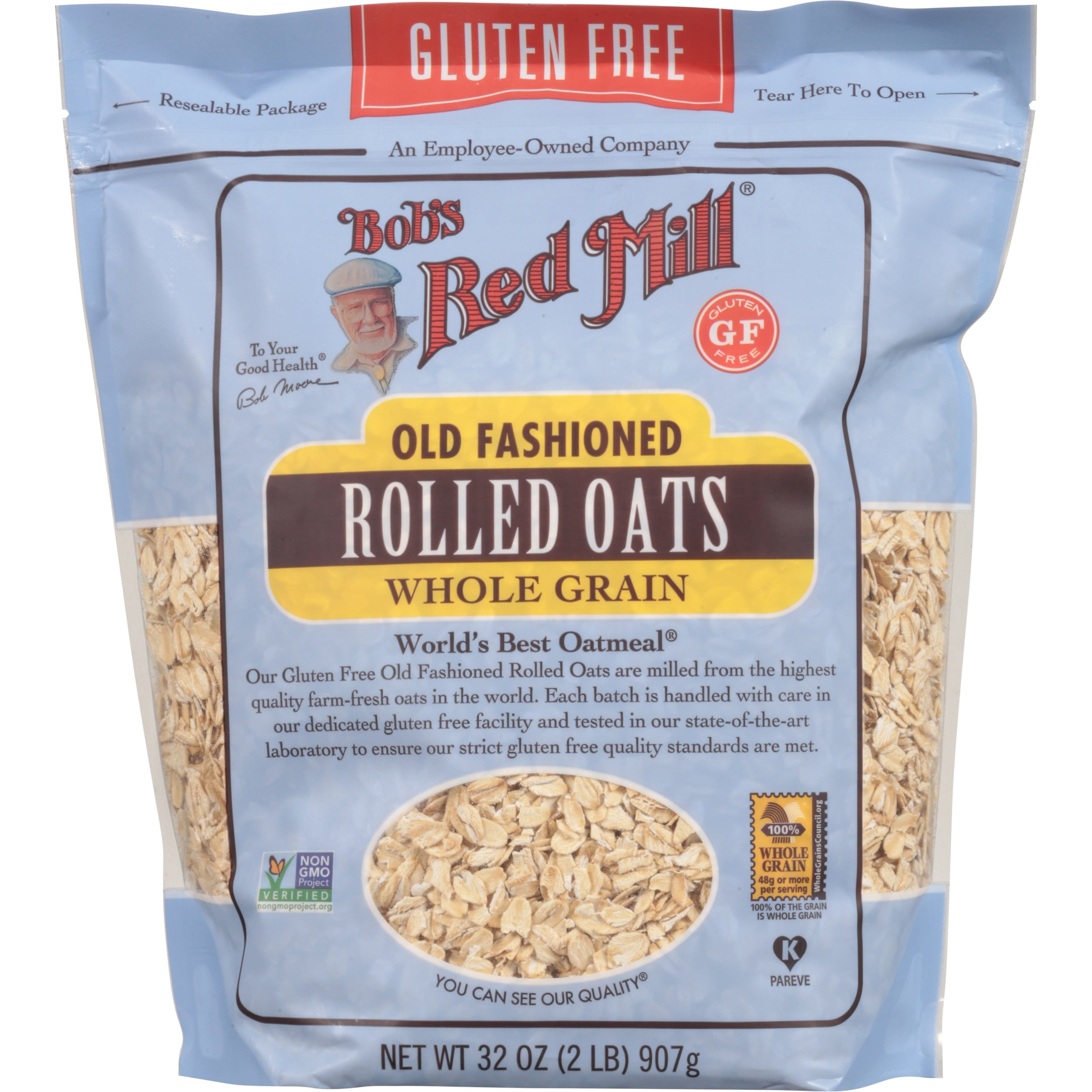 (3 pack) Bob's Red Mill Gluten Free Non-GMO Old Fashioned Rolled Oats, 32 oz Bag