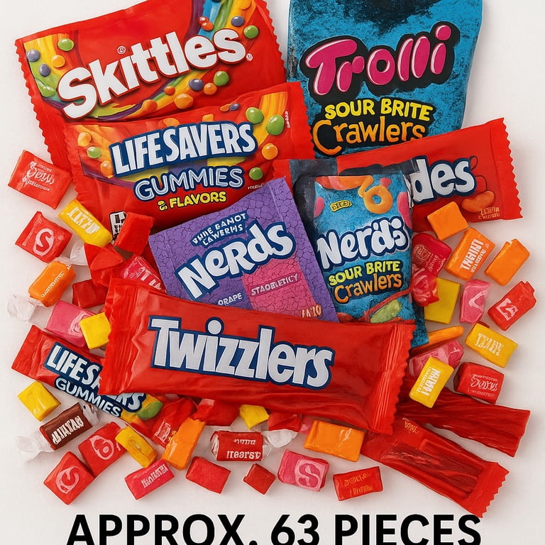 Vallary, Candy Mix, 2 lbs, Assorted Mini Packs of Skittles
